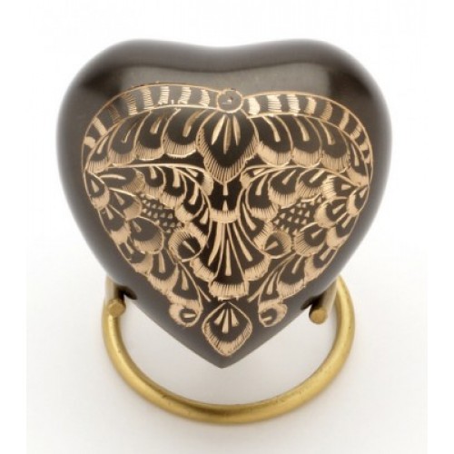 Heart Keepsake (Engraved Black Pewter Heart UU410001C) Token Ashes 